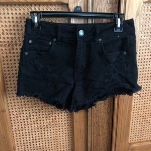 Black jean shorts
